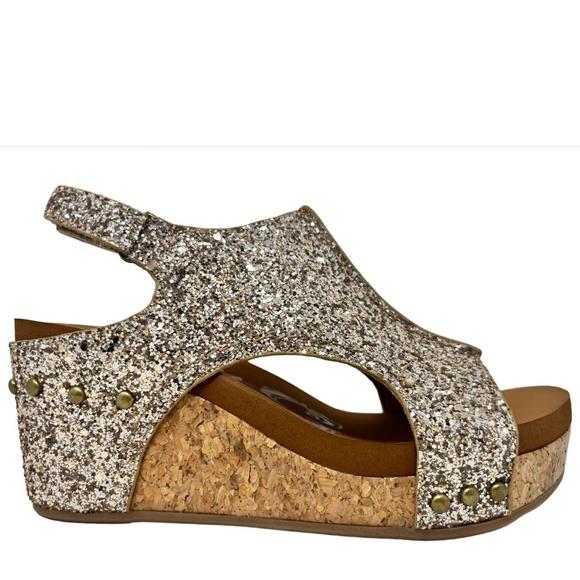 VERY G Shoes - NEW VERY G women's culver sparkle wedge in gold